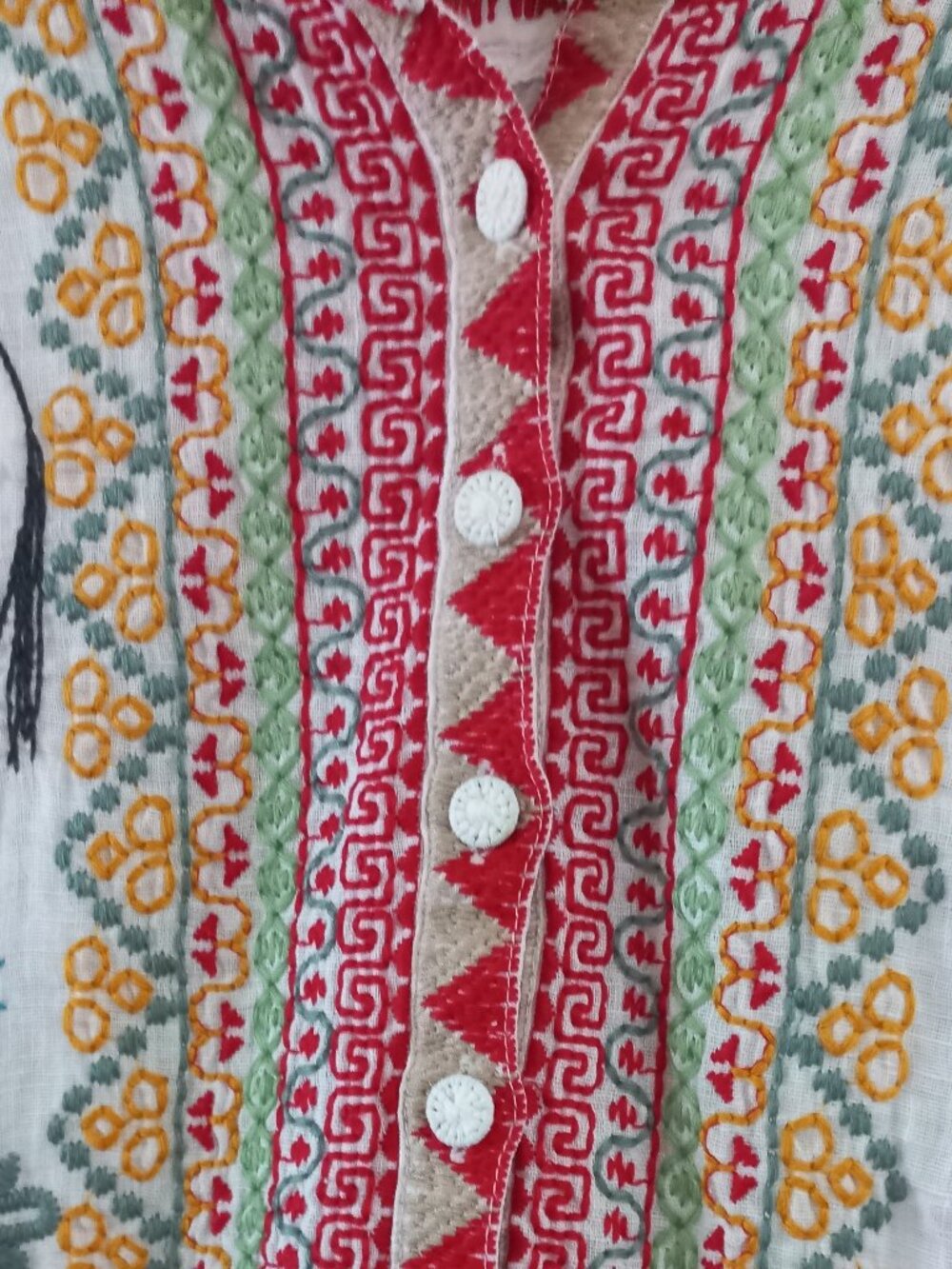 JOHNNY WAS embroidered linen mini dress tunic - Picture 3 of 15